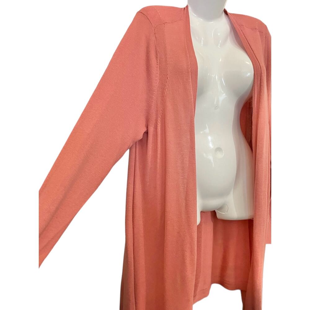 Torrid Women's Coral Orange Open Front Long Sleeve Cardigan Sweater | Size 22/24 - Picture 6 of 11